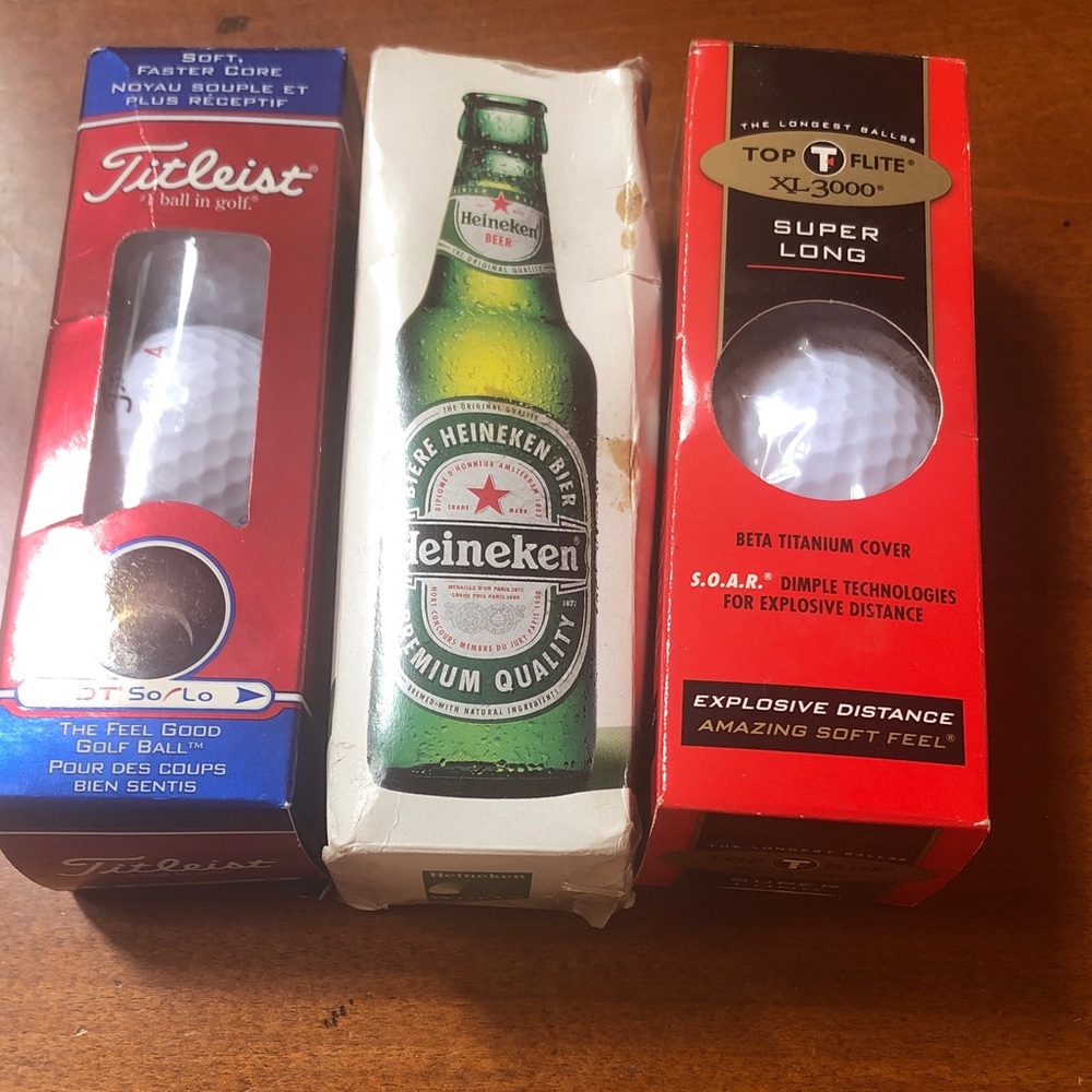 Titleist, Top-Flite Golf Ball & Heineken golf ball Sets  NWT